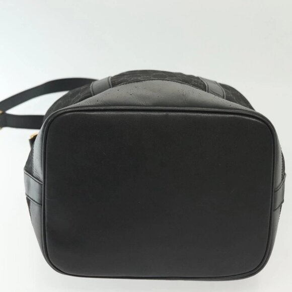 GUCCI GG Canvas Shoulder Bag Black Gold Auth 139771 - Picture 6 of 16